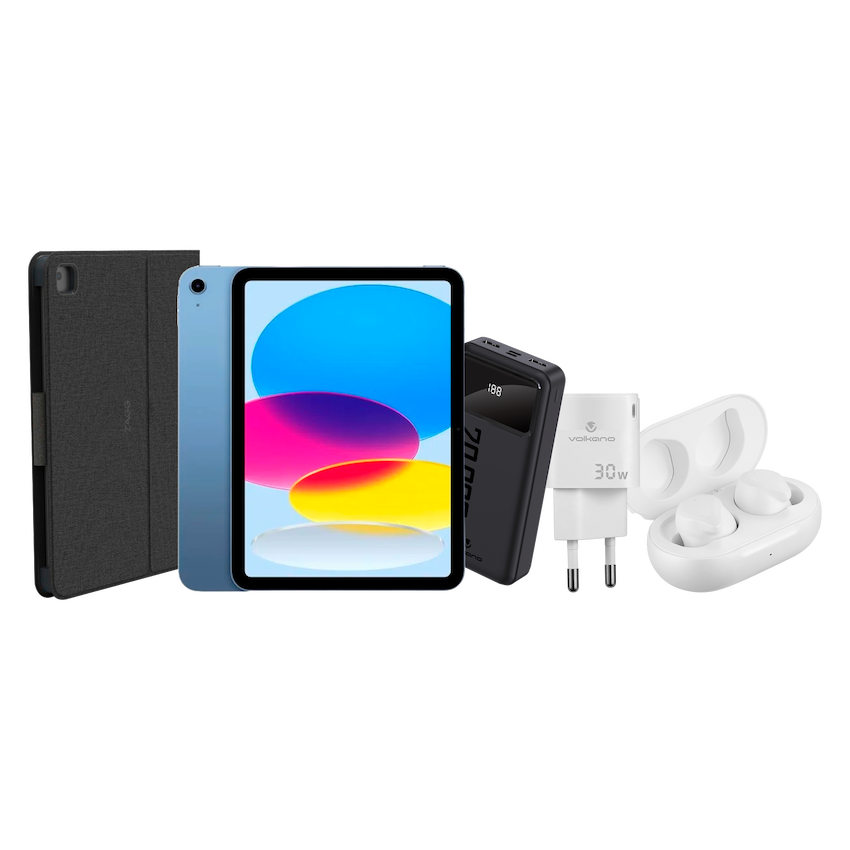 10.9-inch iPad Wi-Fi 64GB – Blue(Buds+Powerbank+Adapter+Keyboard)